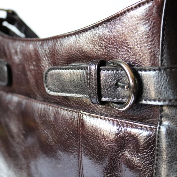 BACI Italian Purse Shoulder Bag Brown Italian Leather & Man Made Trim Fall - Picture 8 of 9